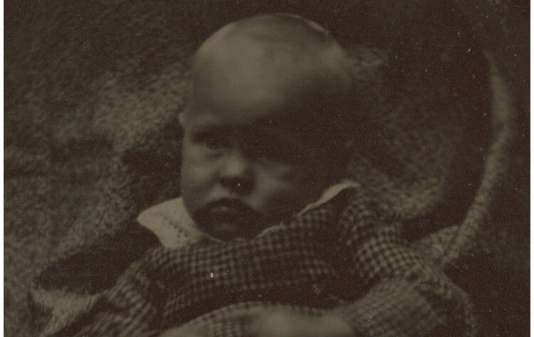 CUTE BABY, 1/9 PLATE TINTYPE