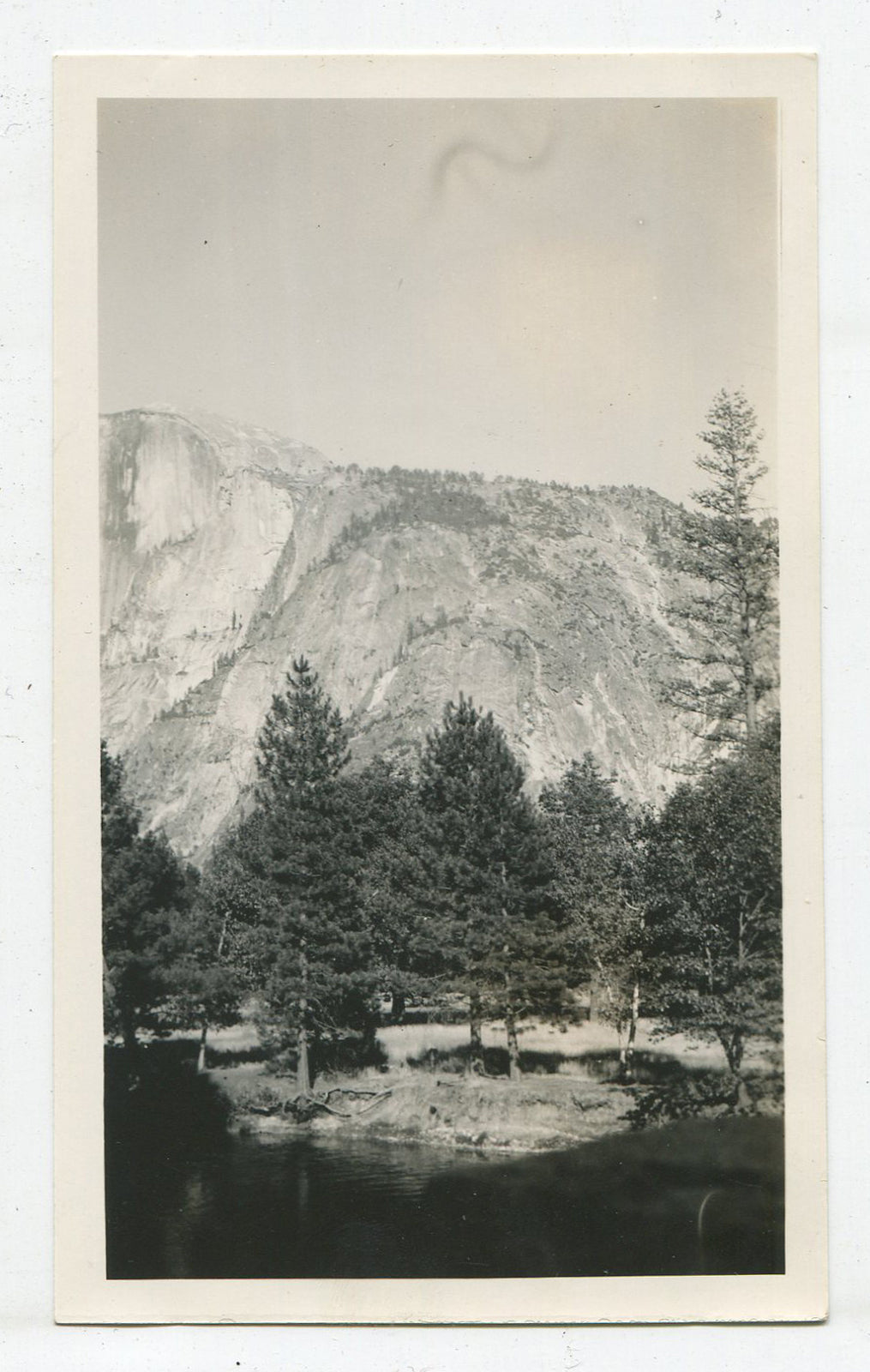 YOSEMITE HALF DOME. VINTAGE B W PRINT. 1940-50.