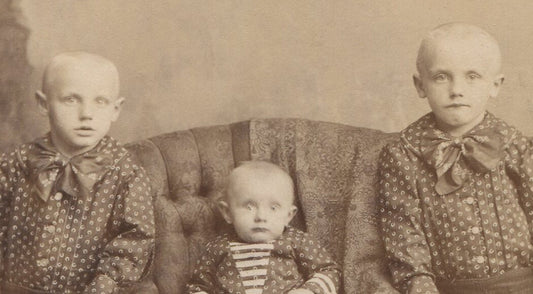 YOUNG SIBLINGS, PLOTTING A COUP. CABINET CARD. ALLEGHENY, PA.