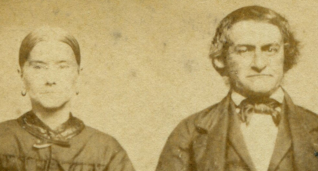 CIVIL WAR ERA CDV/TAX STAMP,DATED JULY,1865. COUPLE, HORIZONTAL. LEBANON, PA.