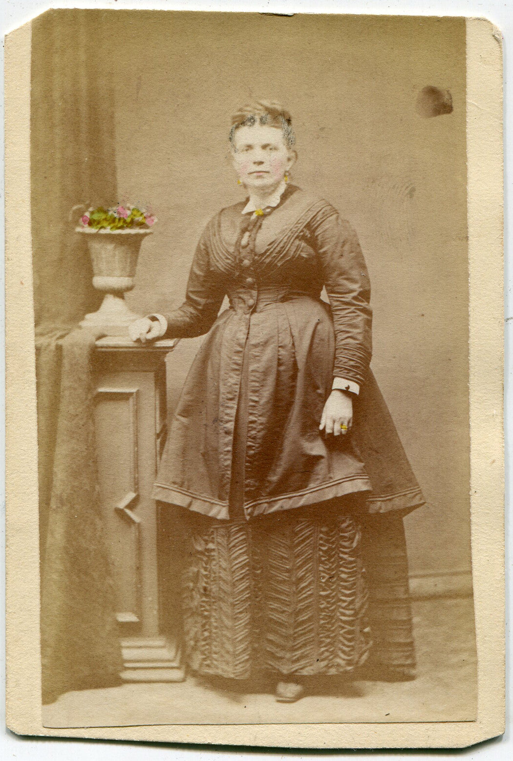 OLDER WOMAN, LOOKING LIKE A BOSS. STANDING POSE. CDV.