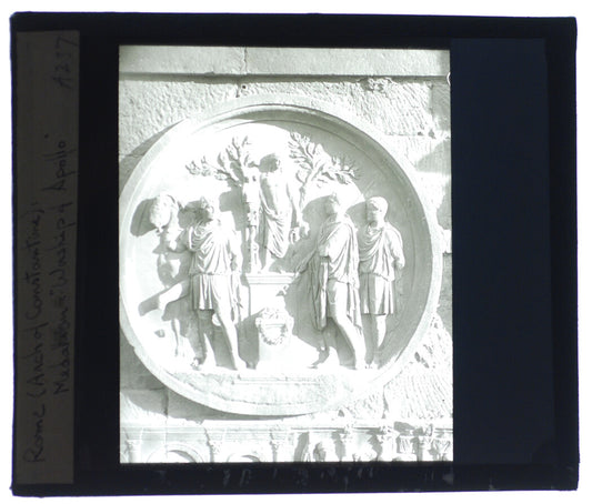 ARCH OF CONSTANTINE, WORSHIP OF APOLLO, ROME. PHOTO ON GLASS. LANTERN SLIDE.