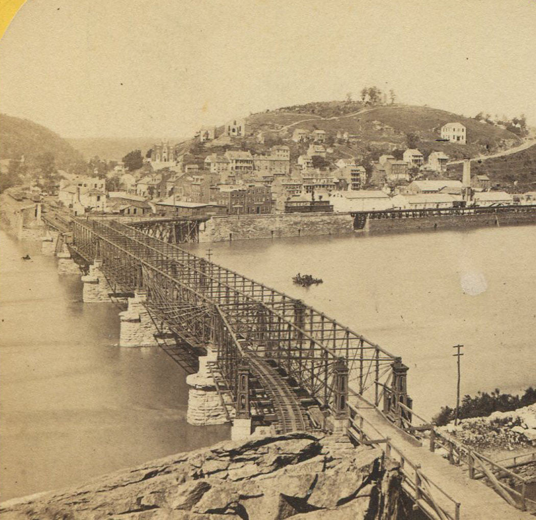 CIVIL WAR VIEW. HARPERS FERRY, VA.  VINTAGE ORIGINAL STEREOVIEW.
