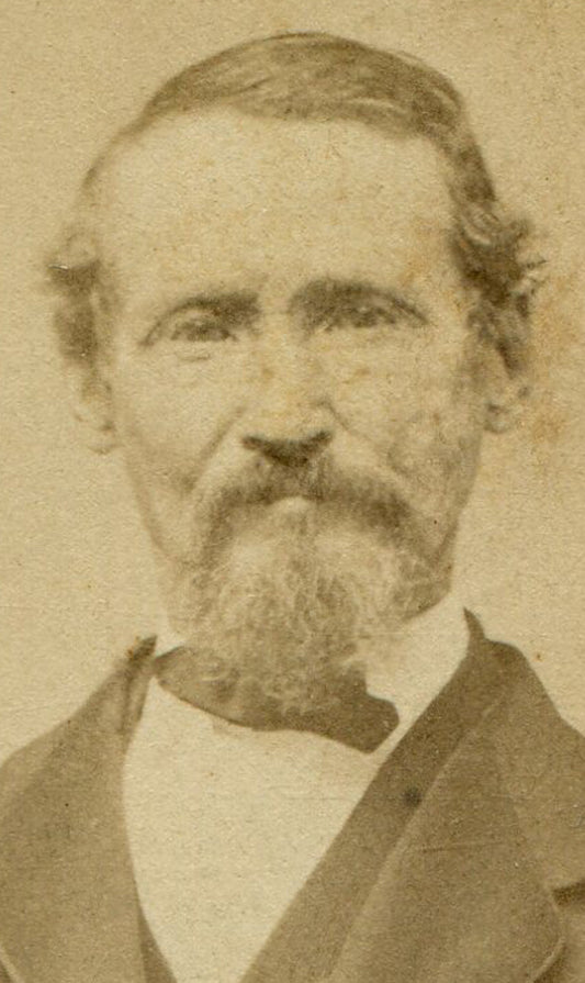 CRAGGY FACED OLD MAN IN CRISP SUIT. CIVIL WAR ERA CDV.