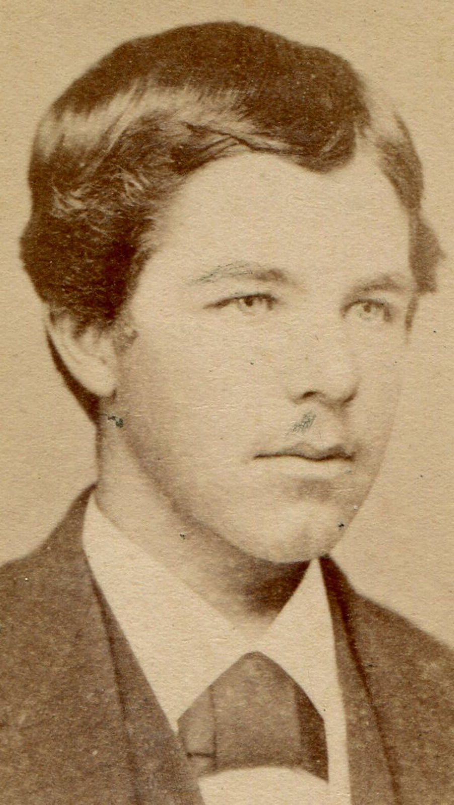 BOY, SHINY HAIR, WIDE LAPEL SUIT. CDV. ALLENTOWN, PA.