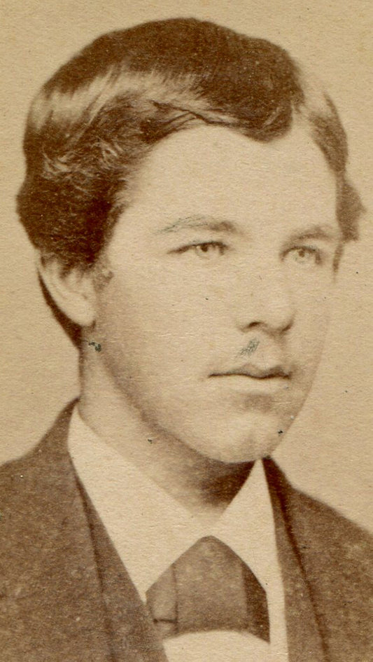 BOY, SHINY HAIR, WIDE LAPEL SUIT. CDV. ALLENTOWN, PA.