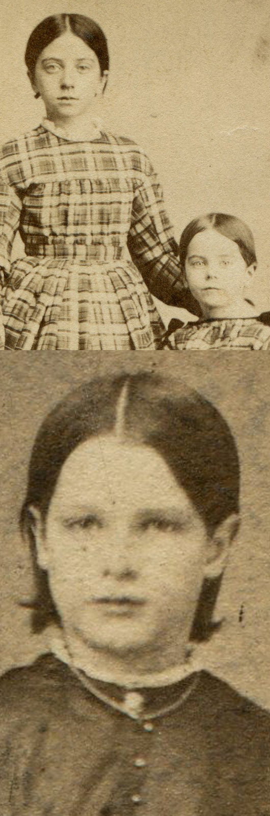CIVIL WAR ERA CDV. YOUNG GIRL, TWO YOUNG SISTERS. CDV TWO SET. ST. PAUL, MIN.