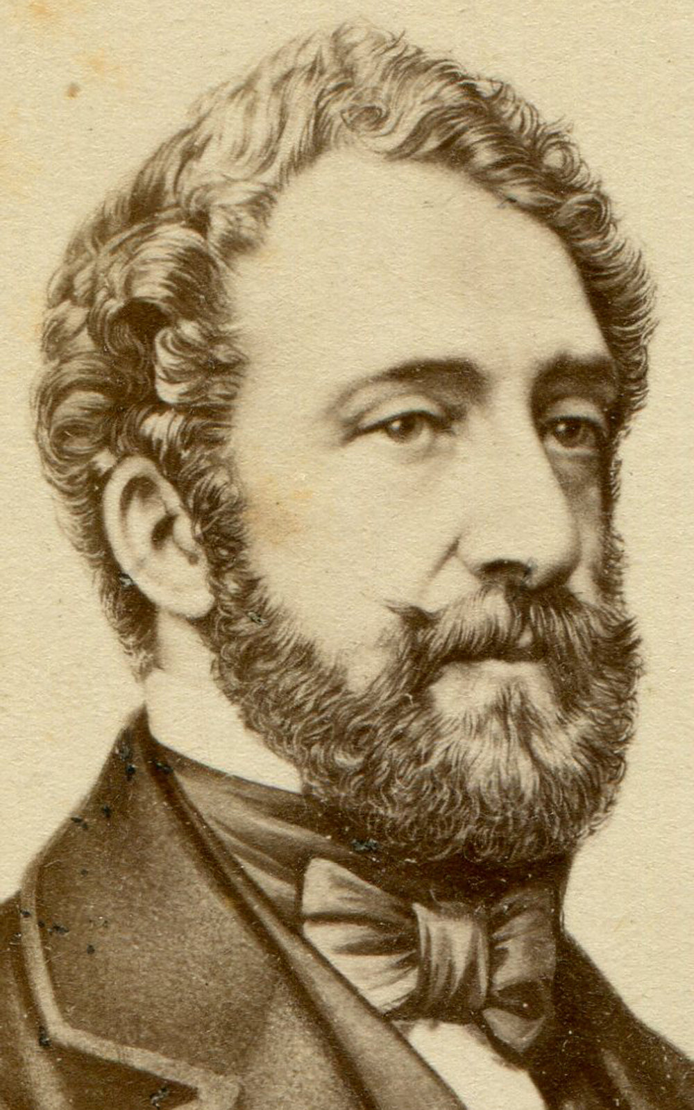 PROMINENT FRENCH FIGURE, MALE. ARTISTICALLY ENHANCED CDV, ID ON BACK. PARIS.