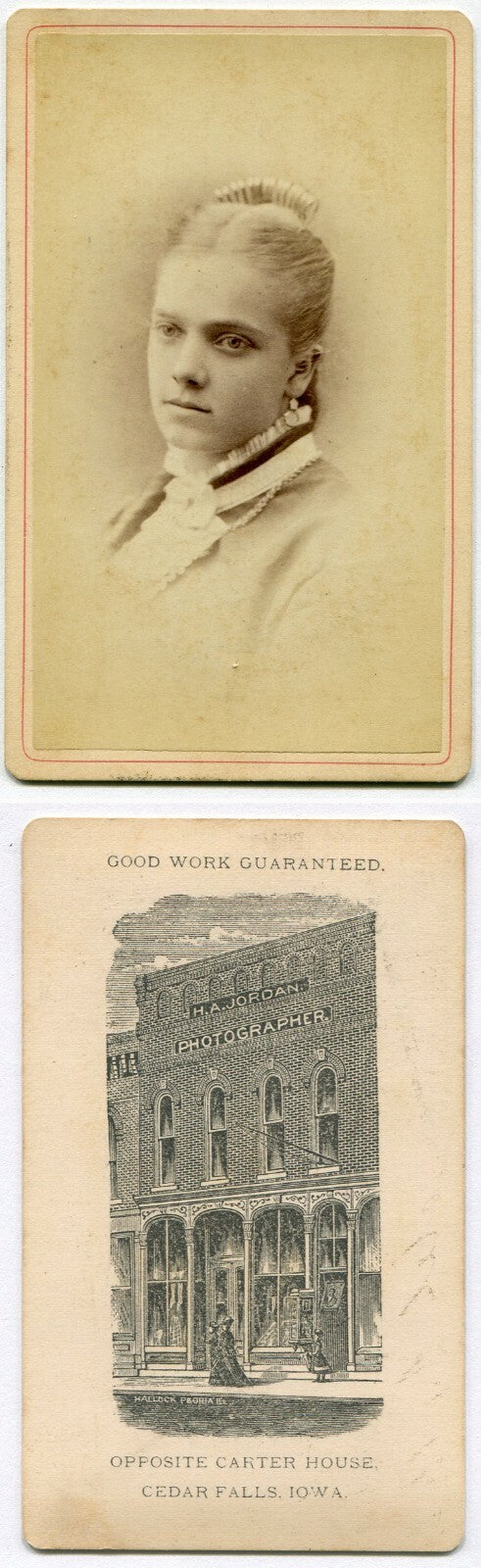 WOMAN W/ A BIG EYE. CDV. CEDAR FALLS, IOWA.