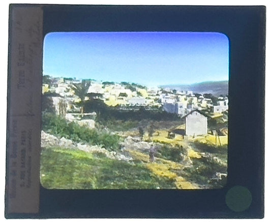 VINTAGE LANTERN SLIDE "Terre Sainte" 3.25X4IN