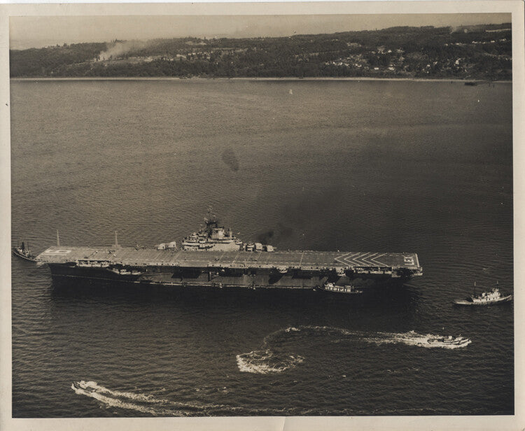 8X10 PHOTOS OF USS LEXINGTON WWII AIRCRAFT CARRIER - SET OF TWO