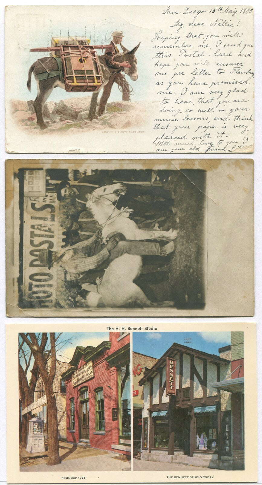 Rare Vintage Photographer-Themed Postcards - Set of 3 Collectible Photo Cards