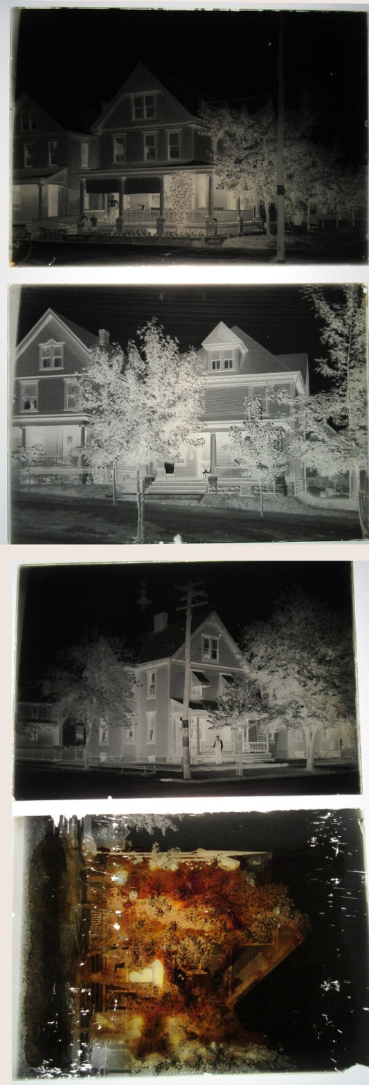 Vintage Architecture American Home Four 5x7 Glass Plate Negatives Photo