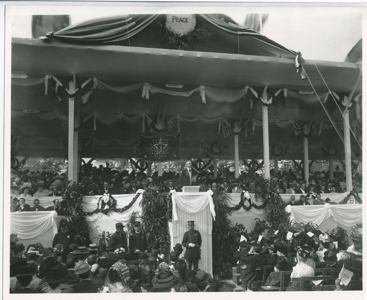 Vintage 1908 Pan American Union Opening Ceremony 8x10 Black & White Silver Print