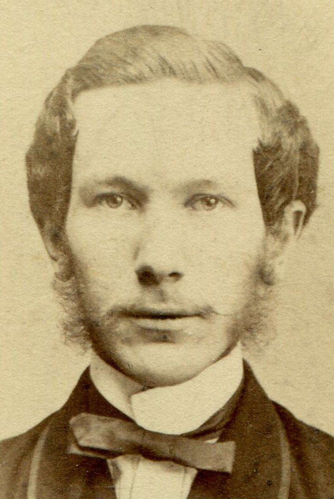 MAN W/SHY WHISKERS, BOW TIE. CDV. WIEN, AUSTRIA.