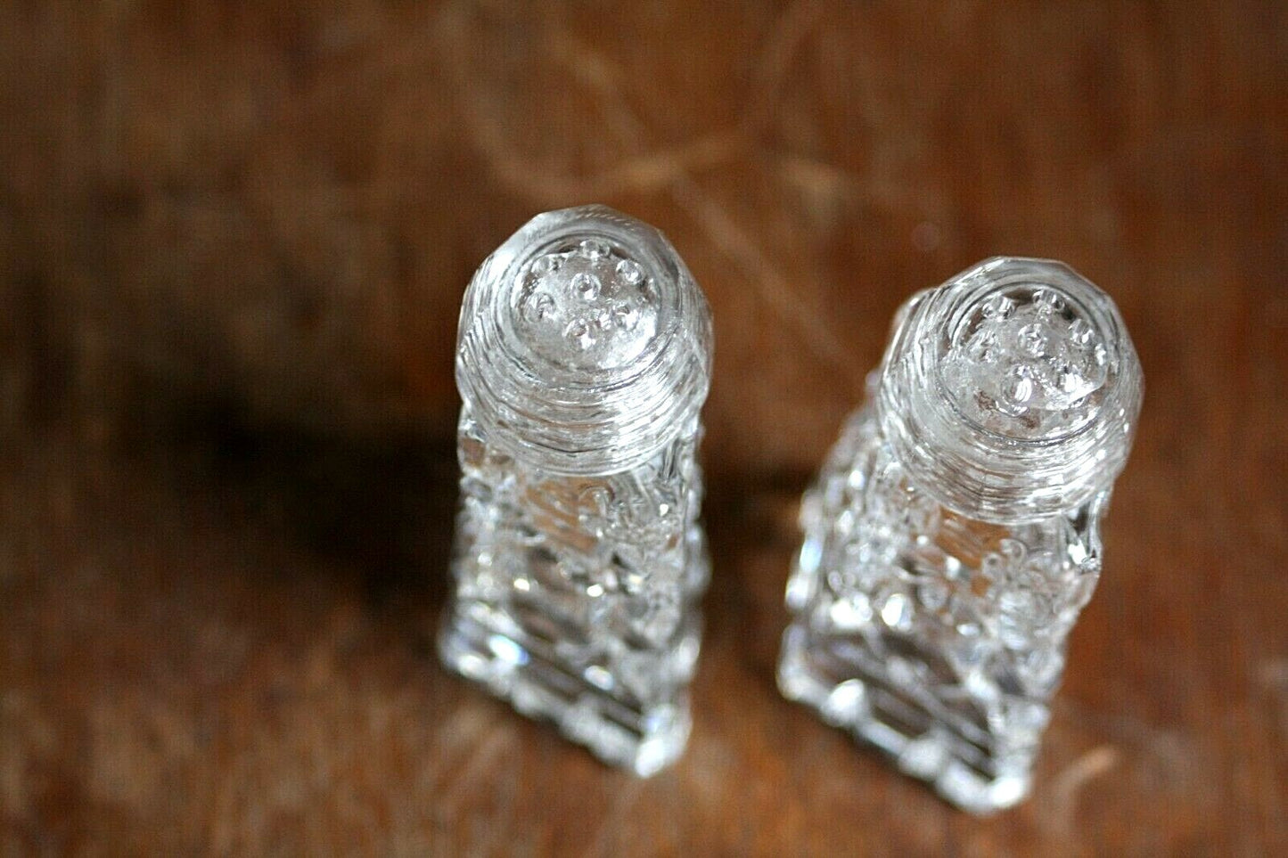 Vintage Glass Salt & Pepper Shakers
