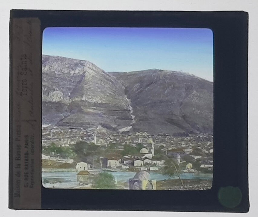 VINTAGE LANTERN SLIDE "Terre Sainte"  3.25X4IN