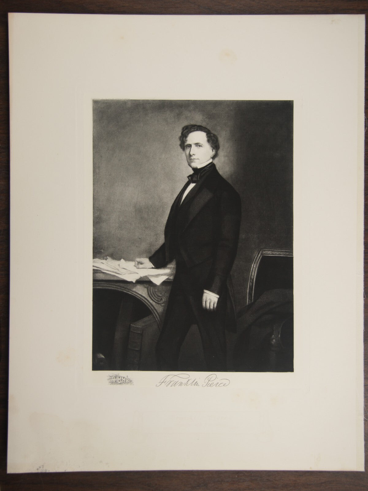 WHITE HOUSE GALLERY VINTAGE PHOTOGRAVURE OF PRESIDENT FRANKLIN PIERCE