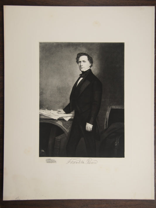 WHITE HOUSE GALLERY VINTAGE PHOTOGRAVURE OF PRESIDENT FRANKLIN PIERCE