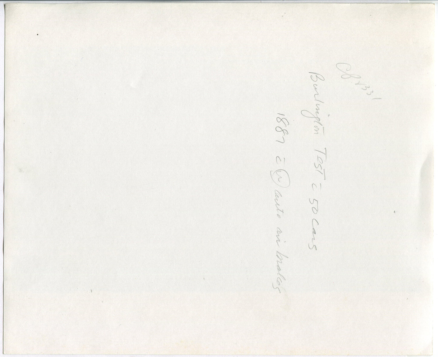 BURLINGTON TEST, 50 CAR TRAIN. ARTWORK. BLACK AND WHITE SILVER PRINT 8 X 10.