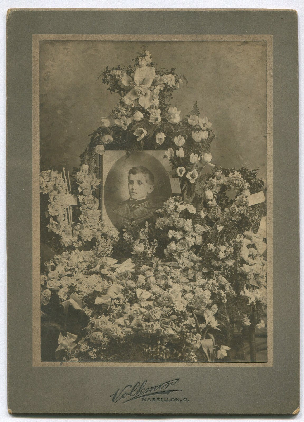 Vintage Memorial Card for a Young Boy – Cabinet Card Photo, Original Old Photo, Rare Vintage Photograph