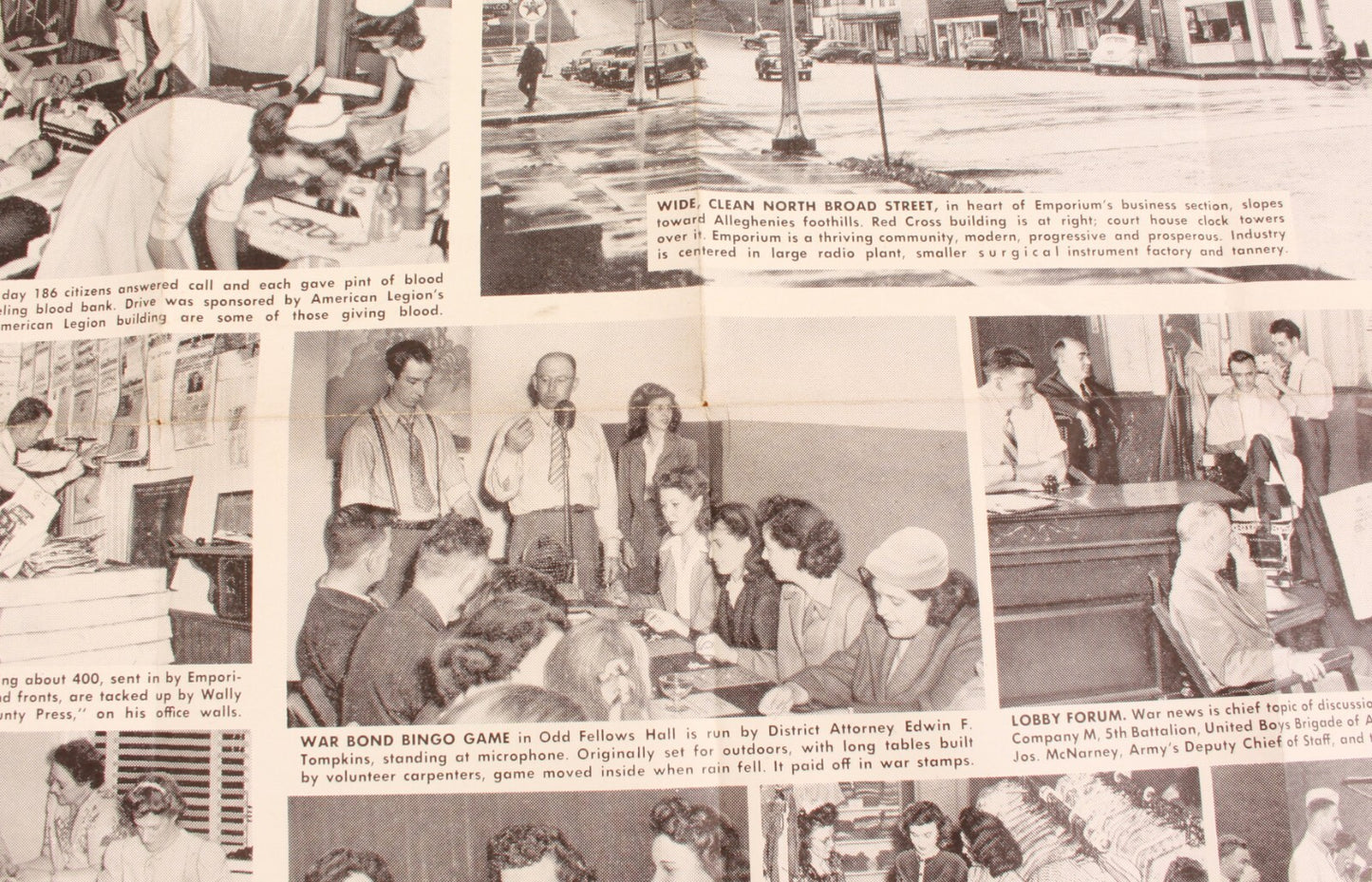 Vintage Newspaper Print July 29 1944 WW2 Pennsylvanian Town Emporium