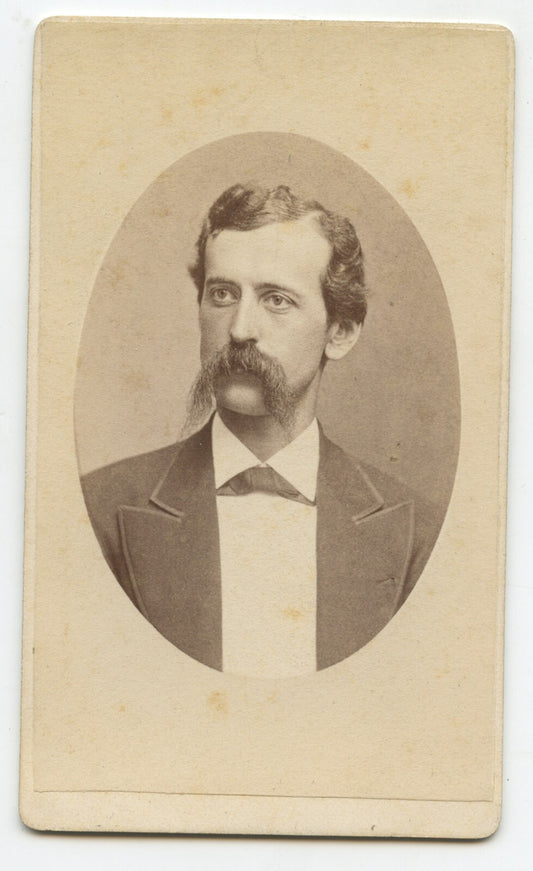 CDV PORTRAIT MAN W/ GREAT MUSTACHE FROM PHILLY, PA, BY ROTHENGATTER