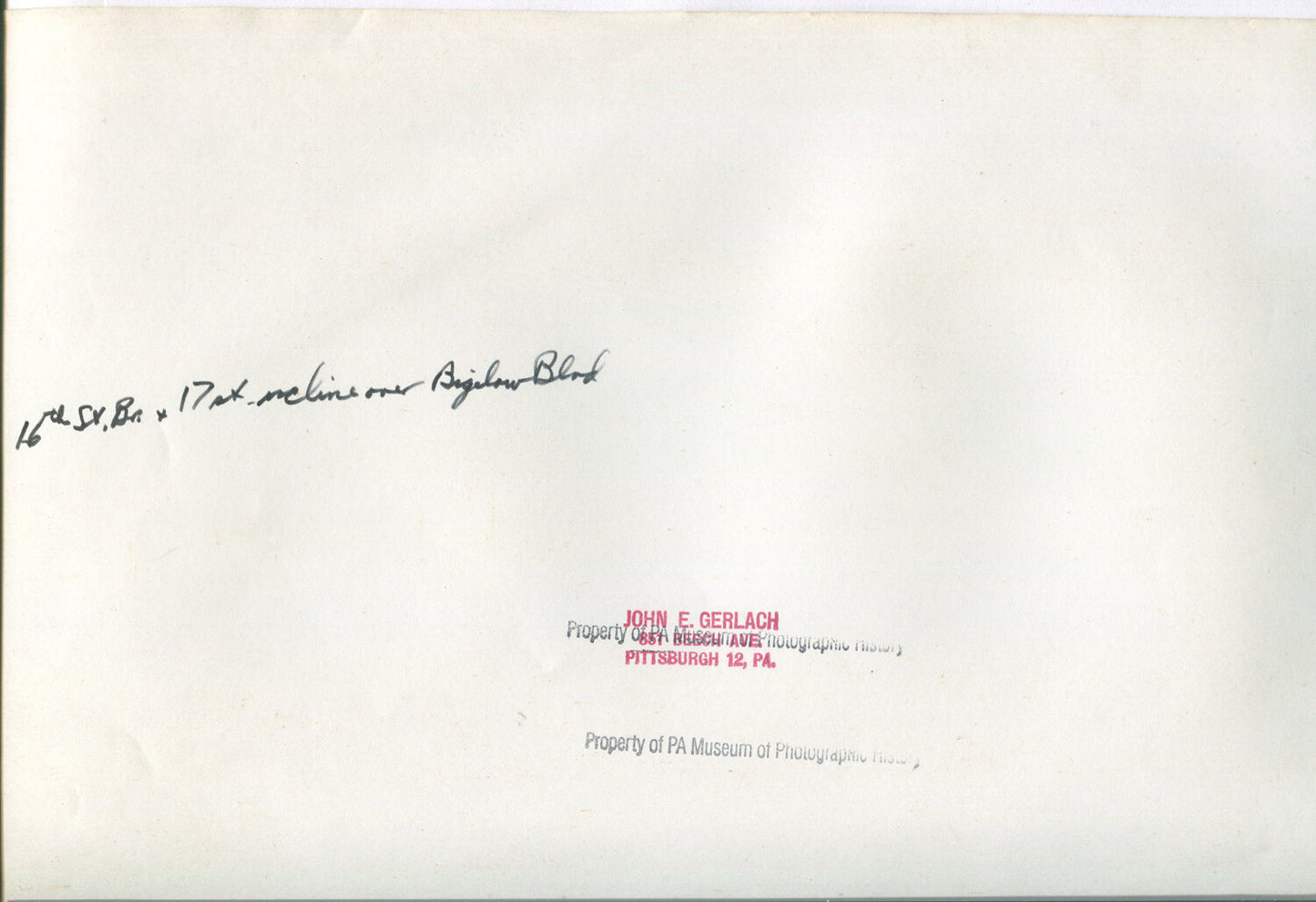 17TH ST. INCLINE/BIGELOW BLVD, PGH. AERIAL VIEW/GERLACH & KASAK. 1940-60.