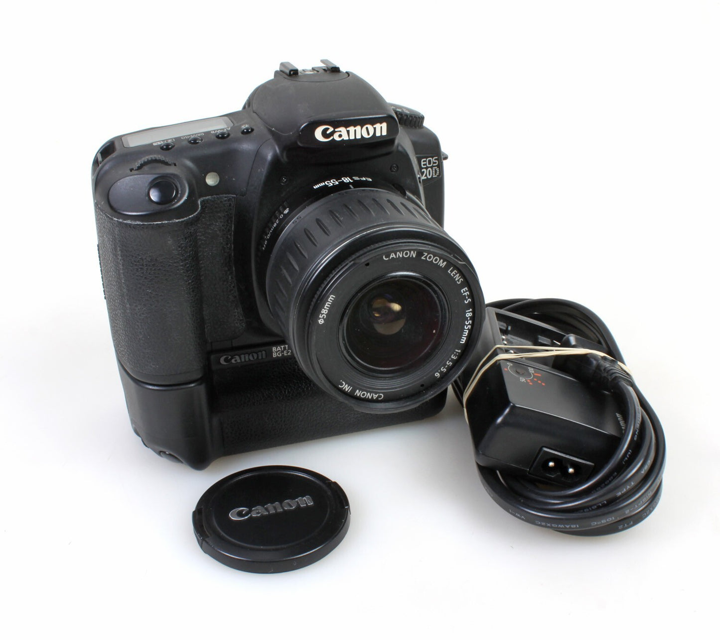 Canon 20D w/ BG-E2 Canon Battery Grip & 18-55mm Lens Digital Camera