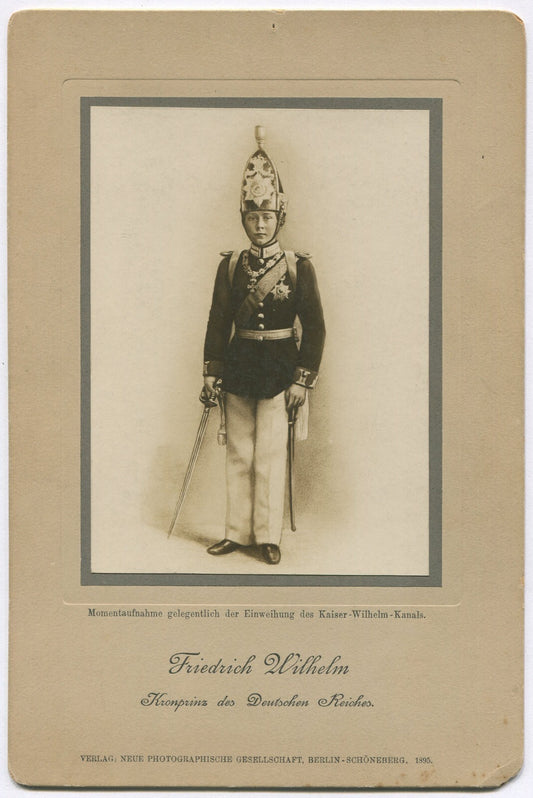 YOUNG FRIEDRICH WILHELM III IN UNIFORM. CABINET CARD 9.25X6.