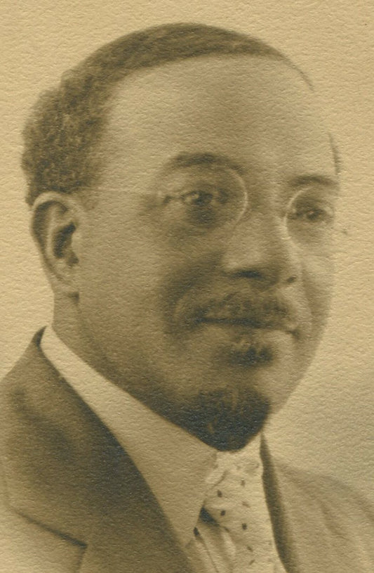 Vintage 5x7 Black Man Photo Print with Soul Patch Goatee Glasses, Toned
