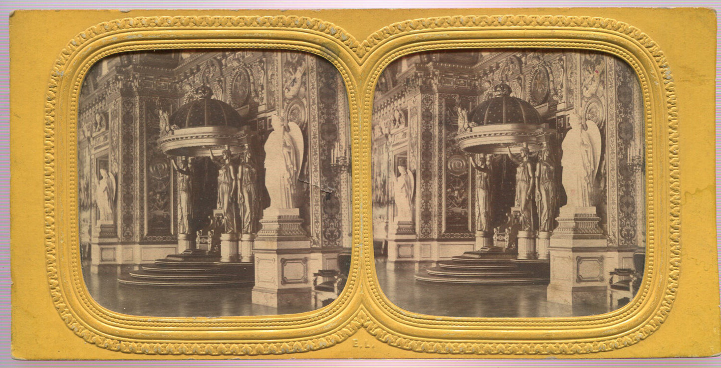 OPULENT ROYAL INTERIOR, LUXEMBOURG PALACE. STEREOVIEW TISSUE.