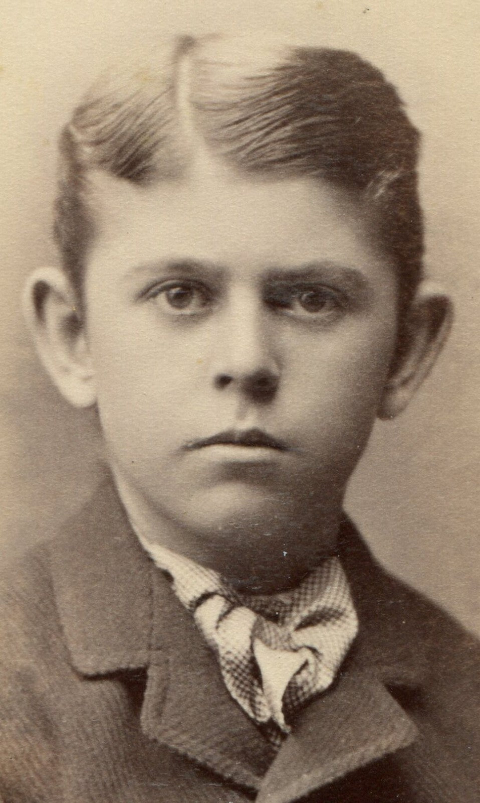 BIG EARED BOY, GRIM EXPRESSION. CDV ELMIRA, N.Y.