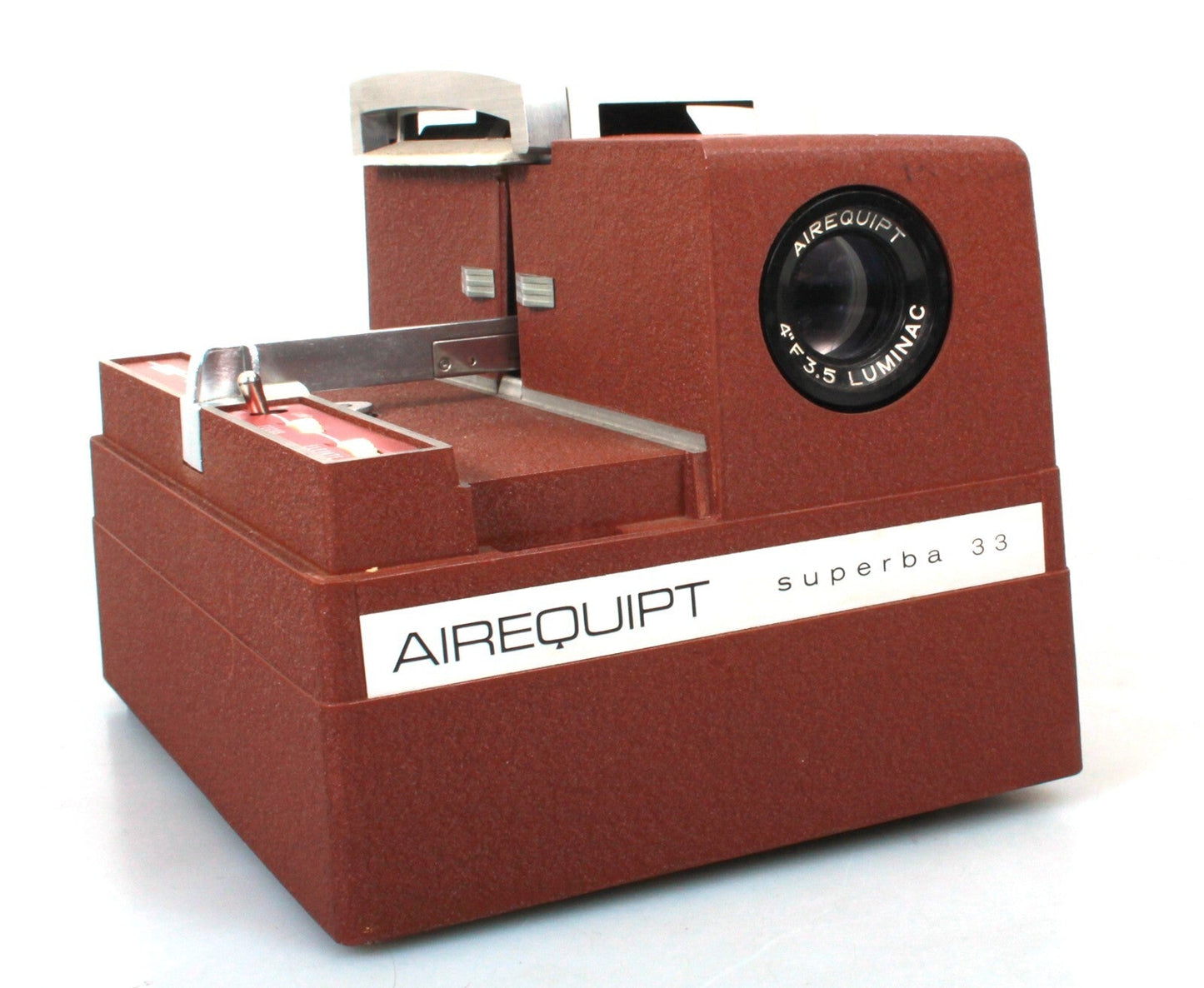 Vintage Airequipt Superba 33 Slide Projector for 2x2 Slides - 4 Inch Luminac Lens