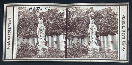 Vintage StereoView Card: ���Naples Italy ��� 3.5x7in