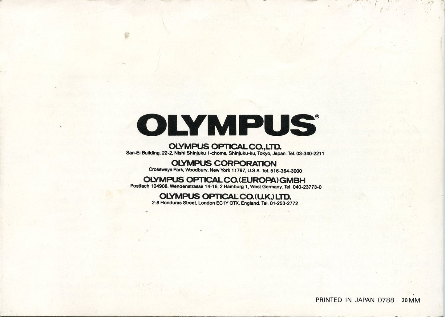 Olympus Infinity SuperZoom 300 Instruction Manual