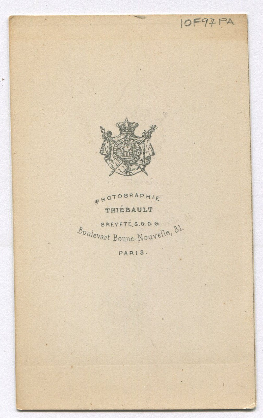 MAN W/MUTTON CHOP SIDEBURNS AND CUPIE DOLL HAIR. CDV. PARIS.