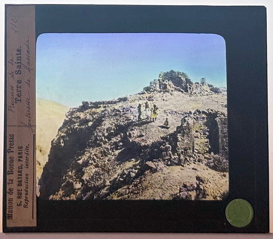VINTAGE LANTERN SLIDE "Terre Sainte" 3.25X4IN