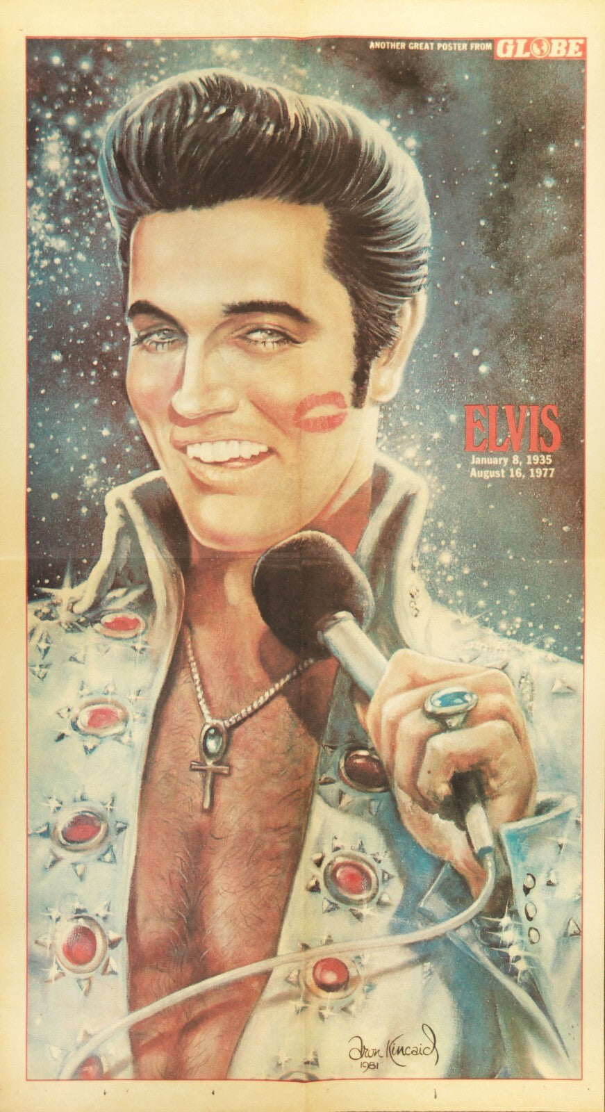 Globe News Paper Centerfold - Evlis Presley -Oil Painting Portrait Contest Prize