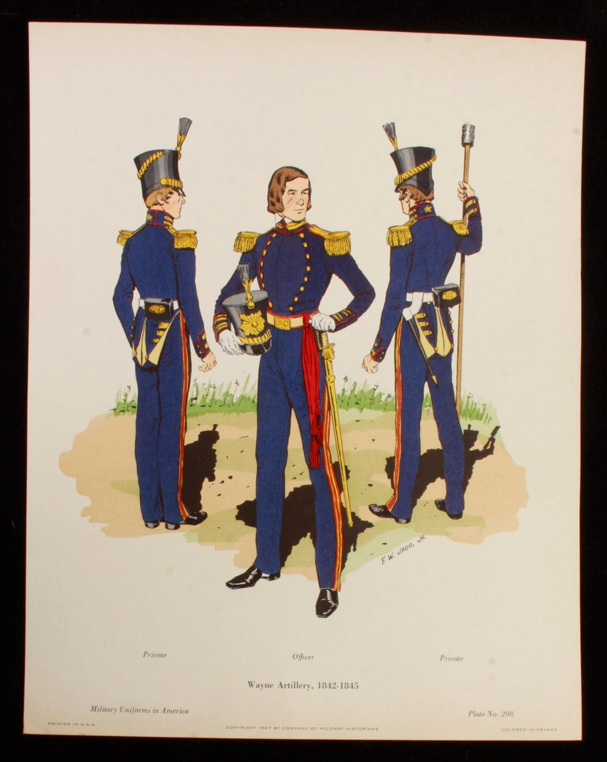 Wayne Artillery 1842-1845 Illustration 11x14