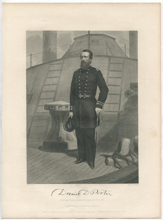 ADMIRAL DAVID PORTER, USN,USA. LITHOGRAPH 10.75X8 INCHES.
