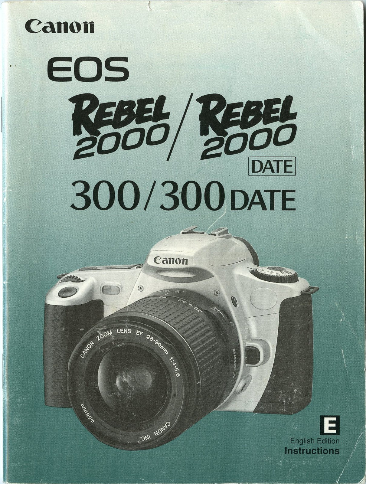 Original Manual for Canon Rebel 2000 Camera