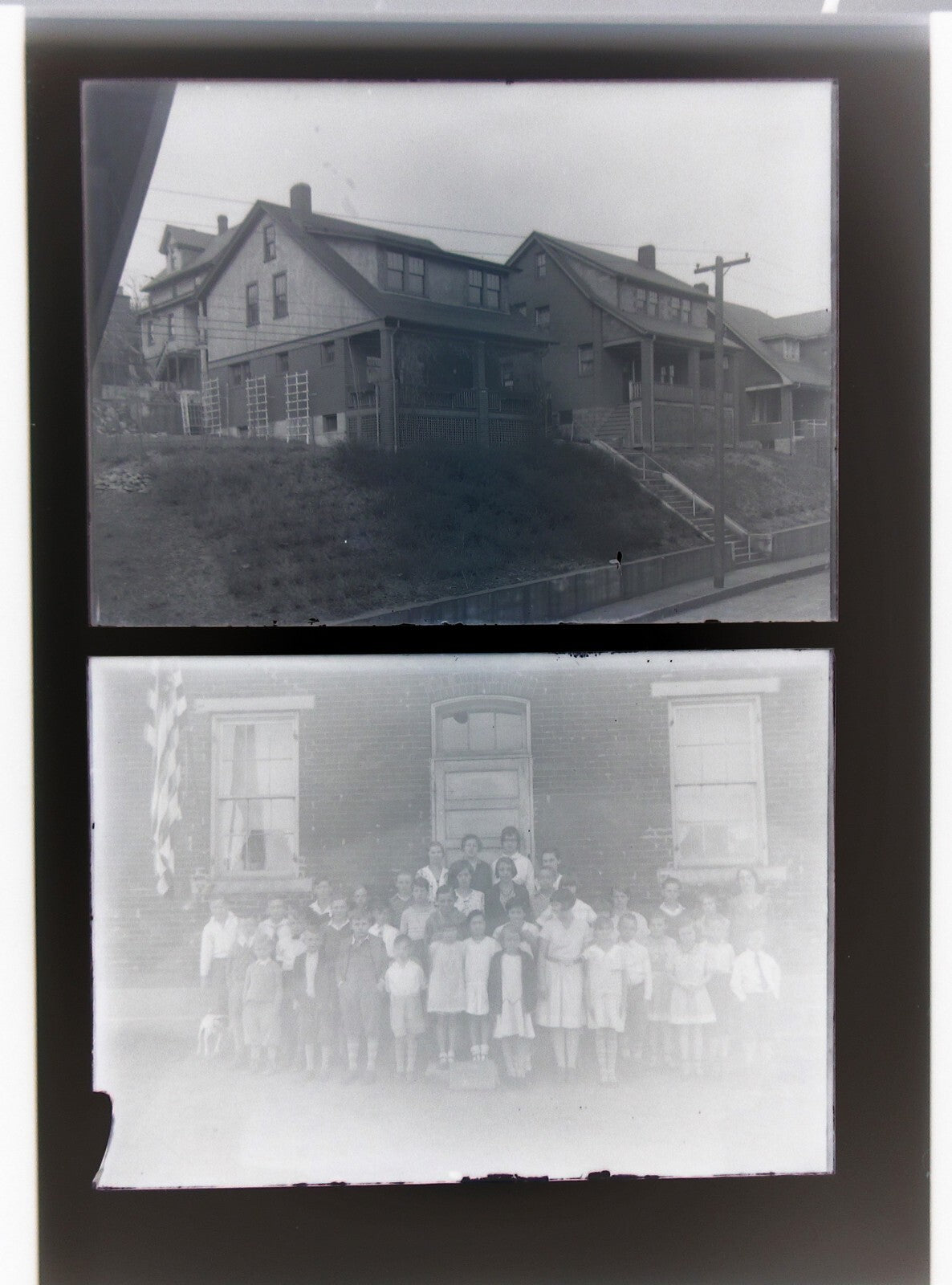 AMERICAN LIFE, HOME, AUTO, SCHOOL AND FAMILY. 5X7 GLASS NEGATIVES. 5 SET.