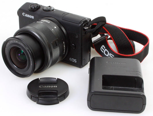 Canon EOS M200 Mirrorless Camera w/ 15-45mm Lens, Battery, Charger, & Strap