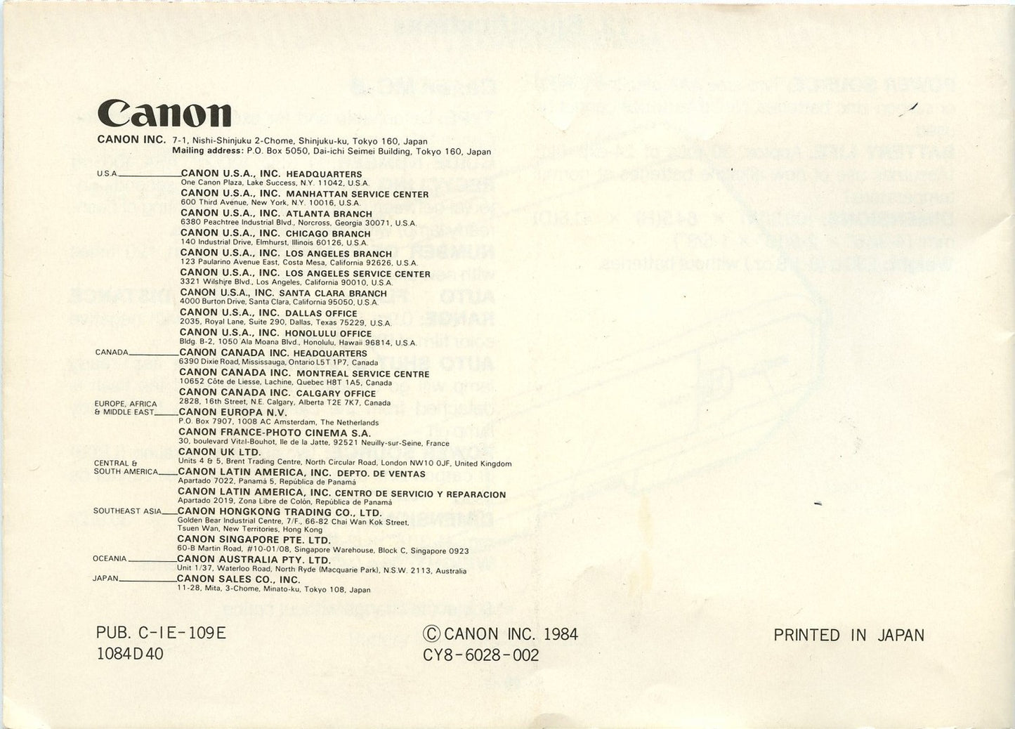 Original Canon MC Instruction Manual