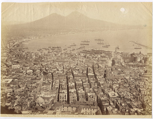 BIRD'S-EYE VIEW OF NAPLES, ITALY. UNMOUNTED ALBUMEN.