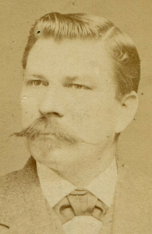 MAN W/BOLD MUSTACHE AND SOUL PATCH. CDV. BRIDGETON, N.J.