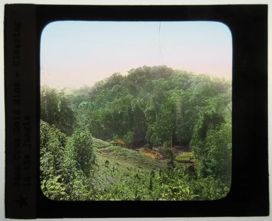 BANA CRUZ GOLD MINE. HAND COLORED PHOTO ON GLASS.