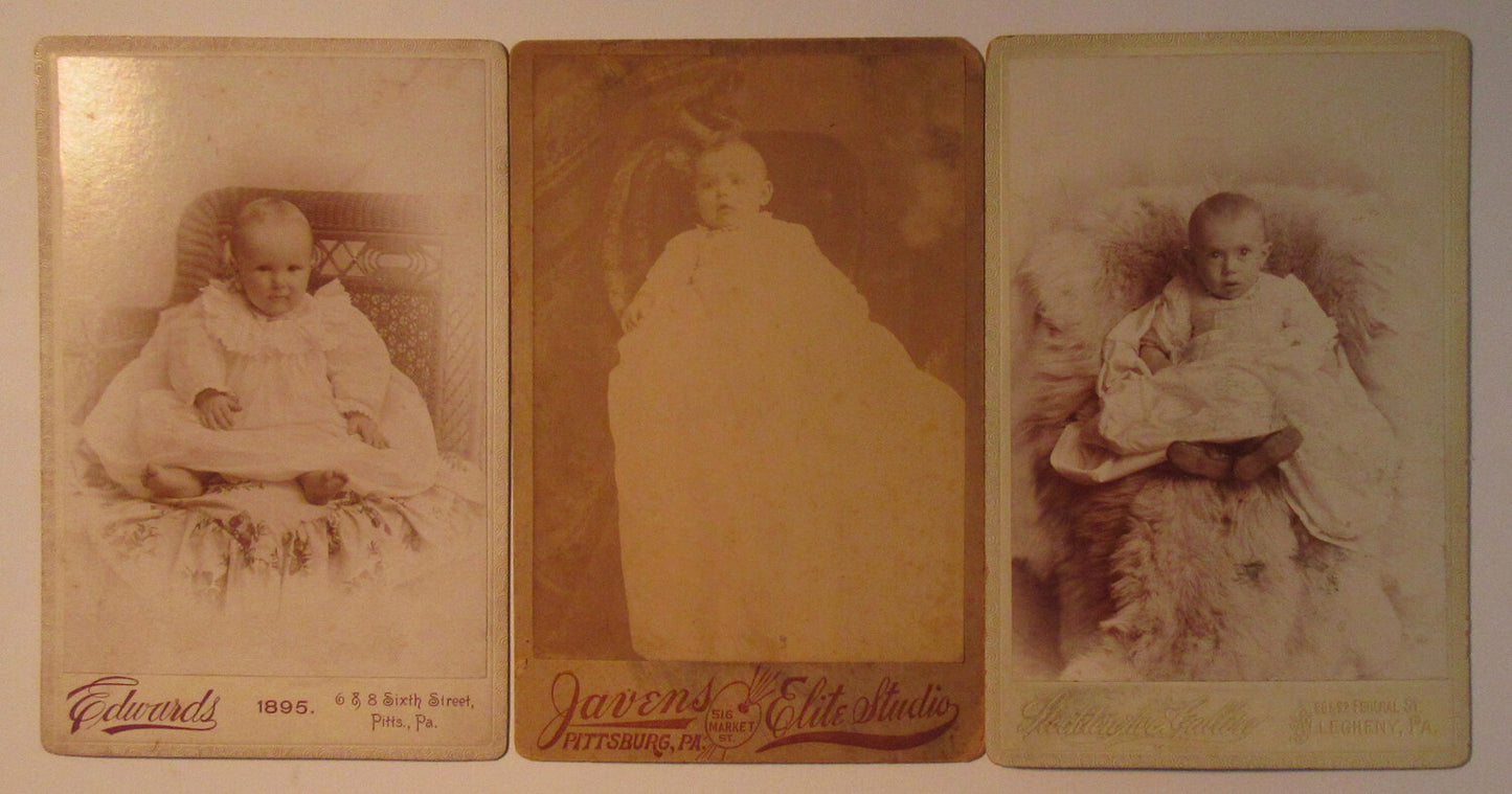 BABIES. 9 SET CABINET CARDS. ALLEGHENY, PITTSBURGH, PA.
