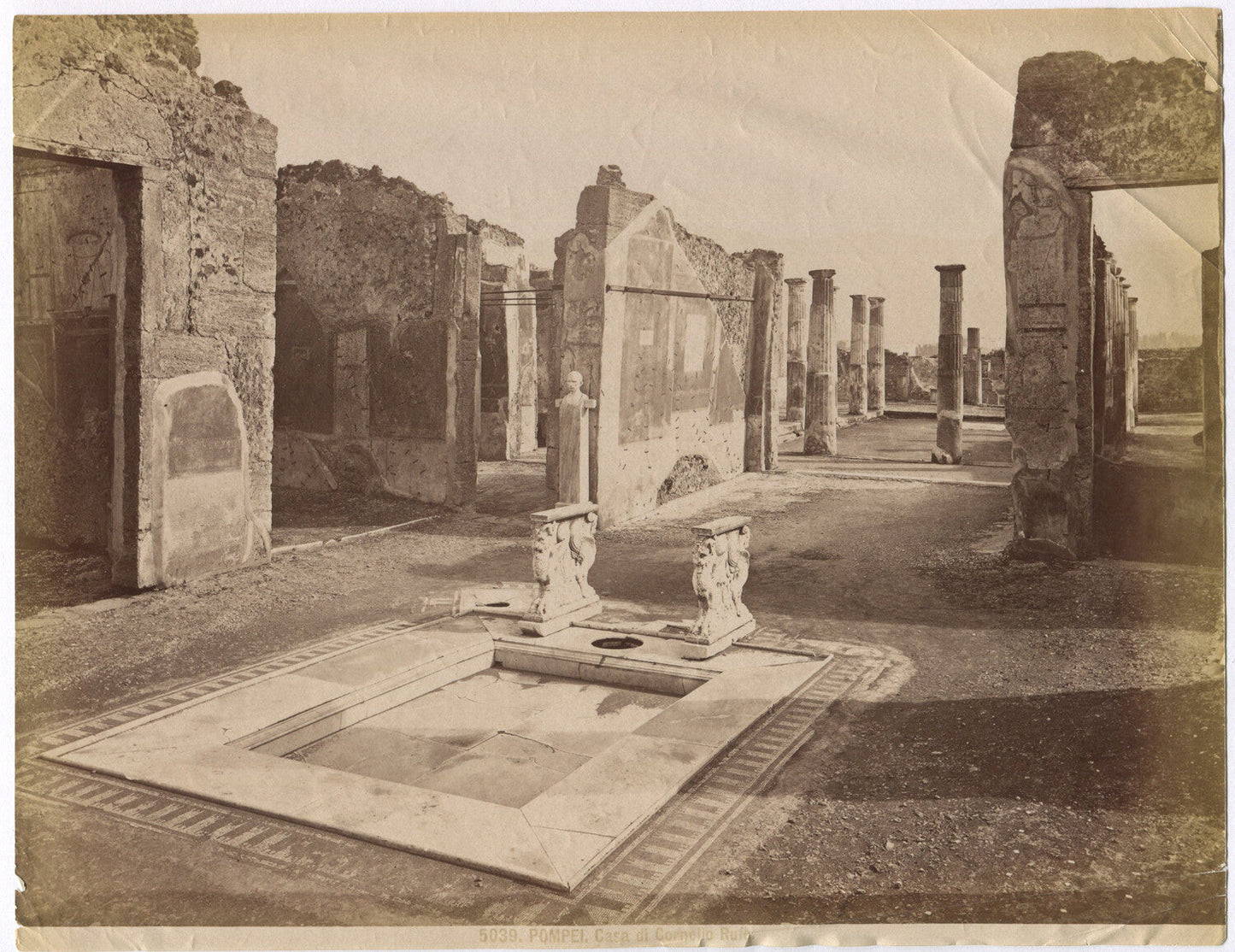Vintage Pompeii Ruins Photo, Italy - Unmounted Albumen 8x10, Original Old Photo